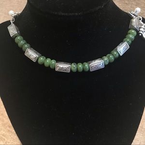 Brighton Silver and Jade Bracelet